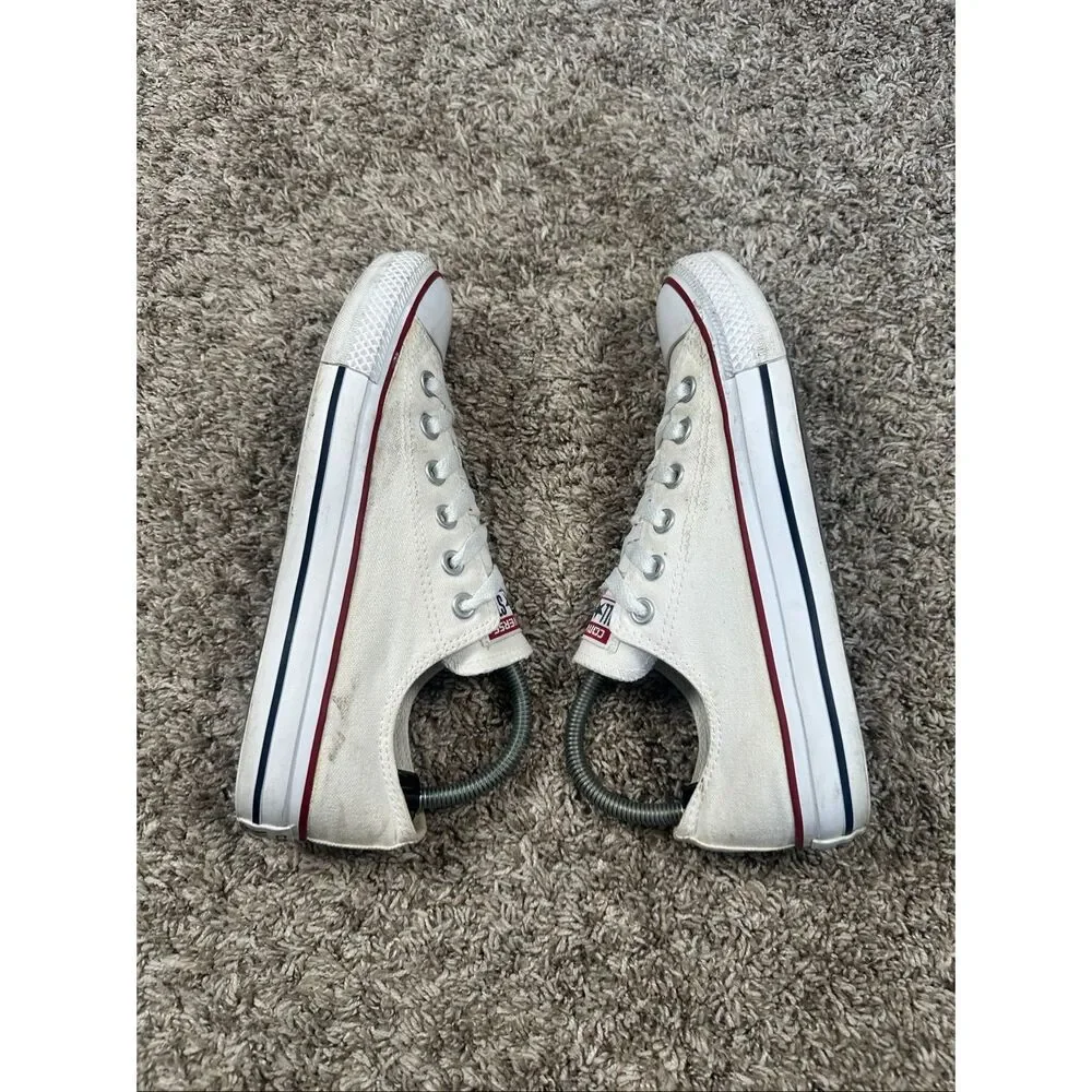 converse all star low top canvas sneakers shoes white women’s 8 lace up casual - Picture 6 of 10
